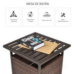 Mesa de centro Tahi Outsunny para exterior marrón 46x55,5x55,5 cm