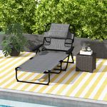 Tumbona Flexx Outsunny plegable con respaldo ajustable gris 31x194x72 cm