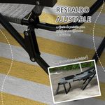 Tumbona Flexx Outsunny plegable con respaldo ajustable gris 31x194x72 cm