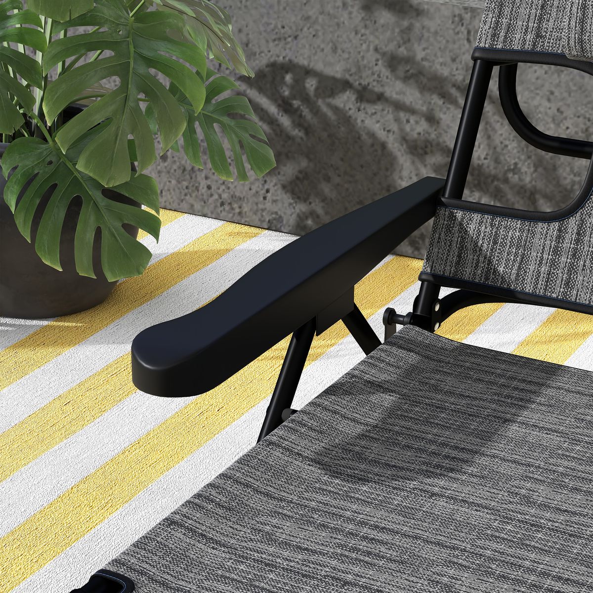 Tumbona Flexx Outsunny plegable con respaldo ajustable gris 31x194x72 cm