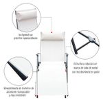 Tumbona Taití Outsunny repaldo ajustable 7 niveles beige 100,5x137x63,5 cm