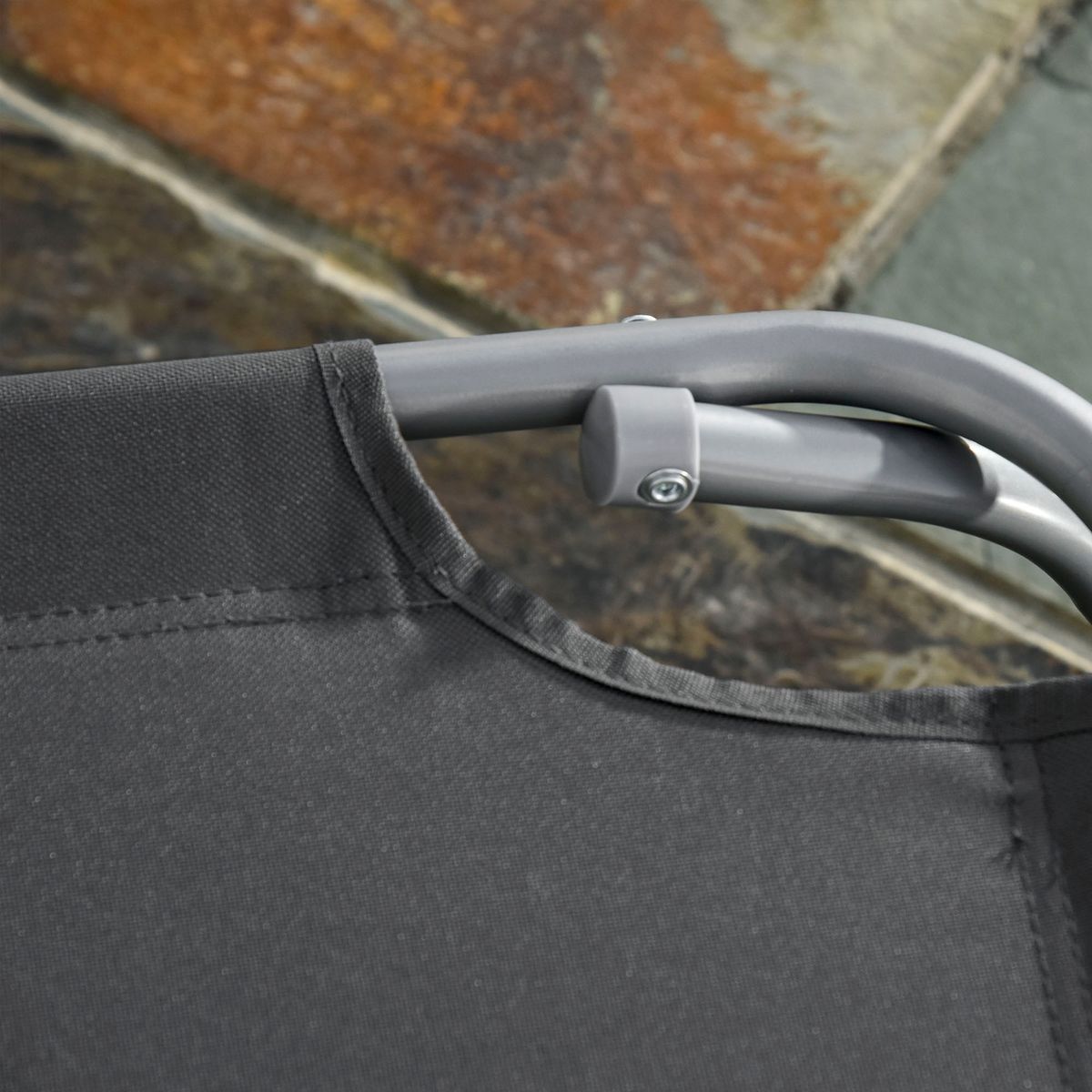 Tumbona Sunflower Outsunny plegable 5 posiciones gris 24x187x55 cm