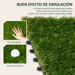 Pack de 10 piezas de césped artificial Outsunny 25 mm verde 30x30 cm