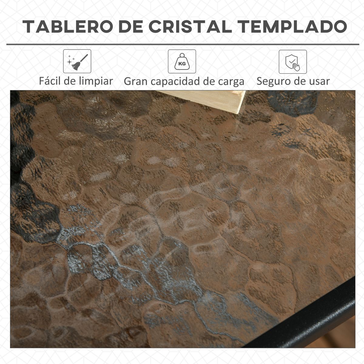 Mesa de jardín Leno Outsunny con agujero para sombrilla negro 72x76x76 cm