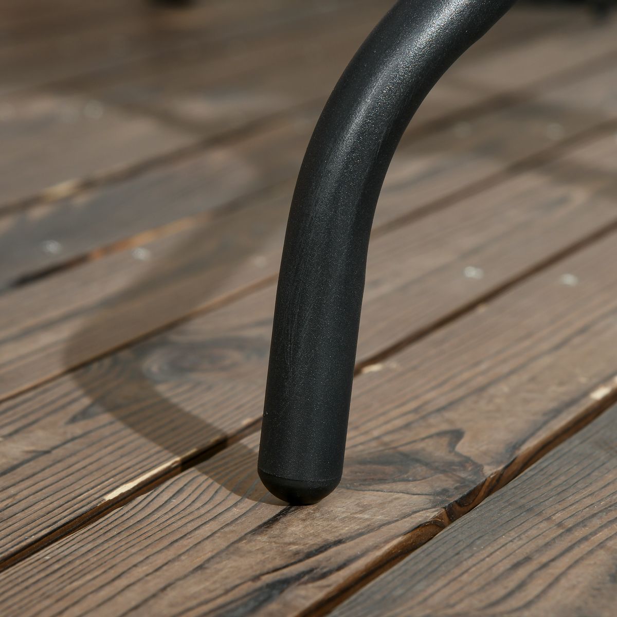 Mesa de jardín Leno Outsunny con agujero para sombrilla negro 72x76x76 cm