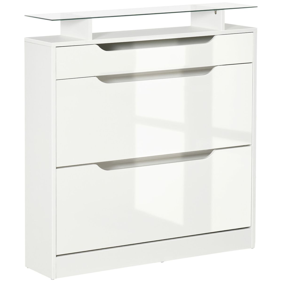 Zapatero Nordic Homcom 2 puertas con cajón blanco 96x89x23 cm
