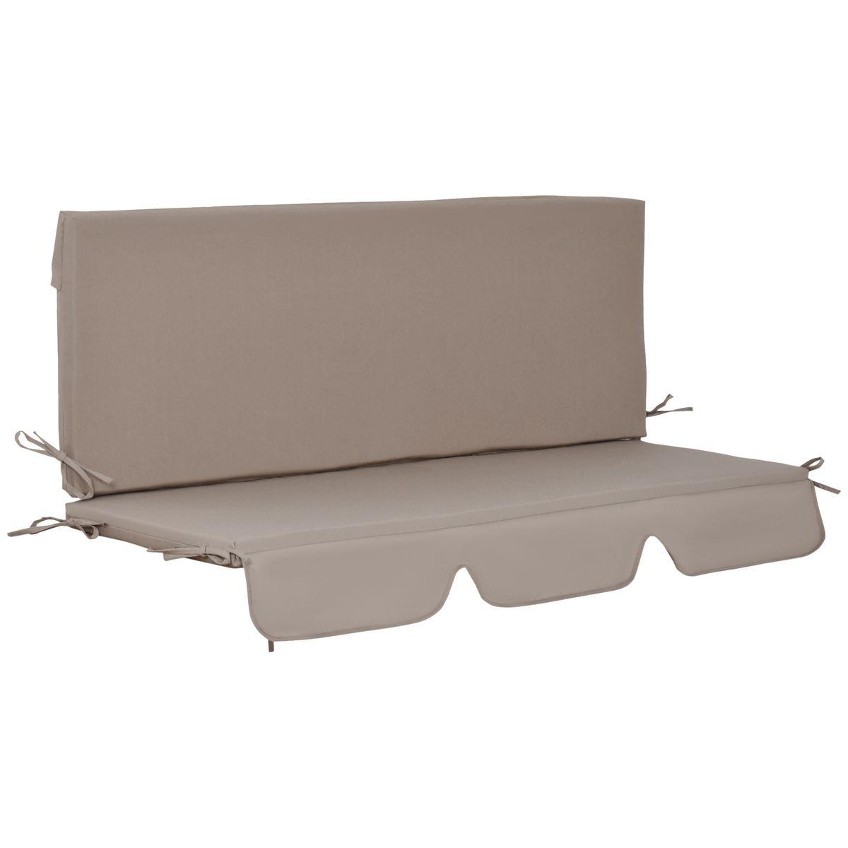 Cojín para asiento Outsunny 2 piezas marrón 5x130x45 cm