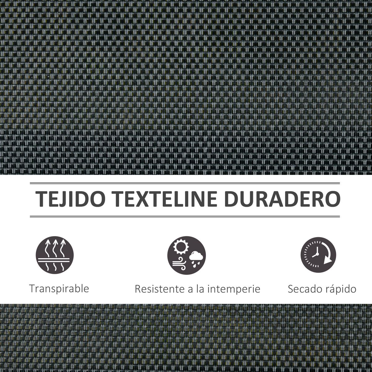 Banco balancín Calm Outsunny 3 plazas negro 85x147x75 cm
