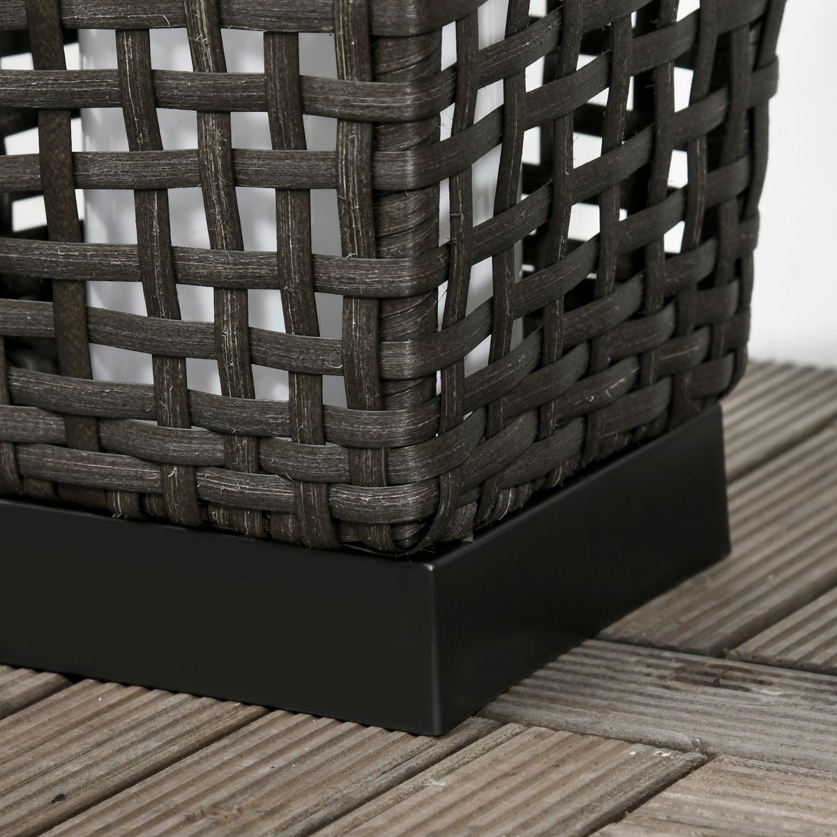 Lámpara solar Isla Outsunny luces LED gris 78x21x21 cm base