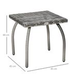 Mesa auxiliar de exterior Puma Outsunny gris 44x45x45 cm medidas
