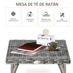 Mesa auxiliar de exterior Puma Outsunny gris 44x45x45 cm