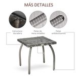 Mesa auxiliar de exterior Puma Outsunny gris 44x45x45 cm
