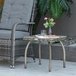 Mesa auxiliar de exterior Puma Outsunny gris 44x45x45 cm animada