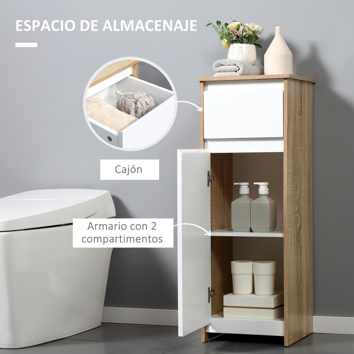 Armario-de-baño-Yuli-Kleankin-con-2-estantes-natural-blanco-90x326x30-cm