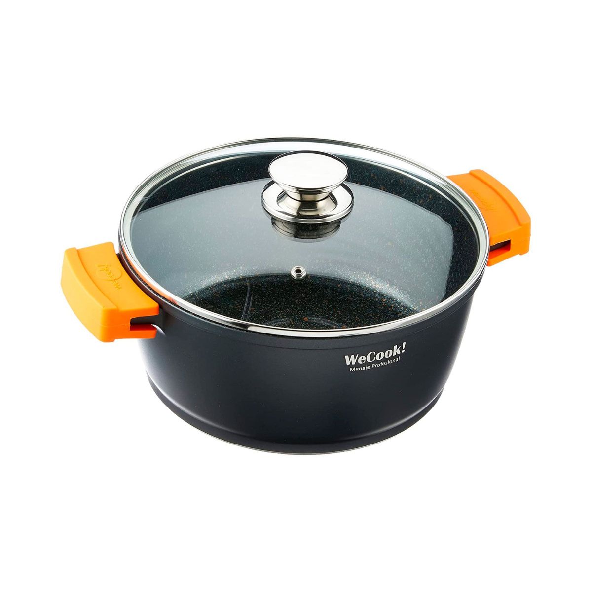 Cazuela-alta-induccion-Wecook-Ecochef-aluminio-fundido-negro-Ø28-cm-frontal