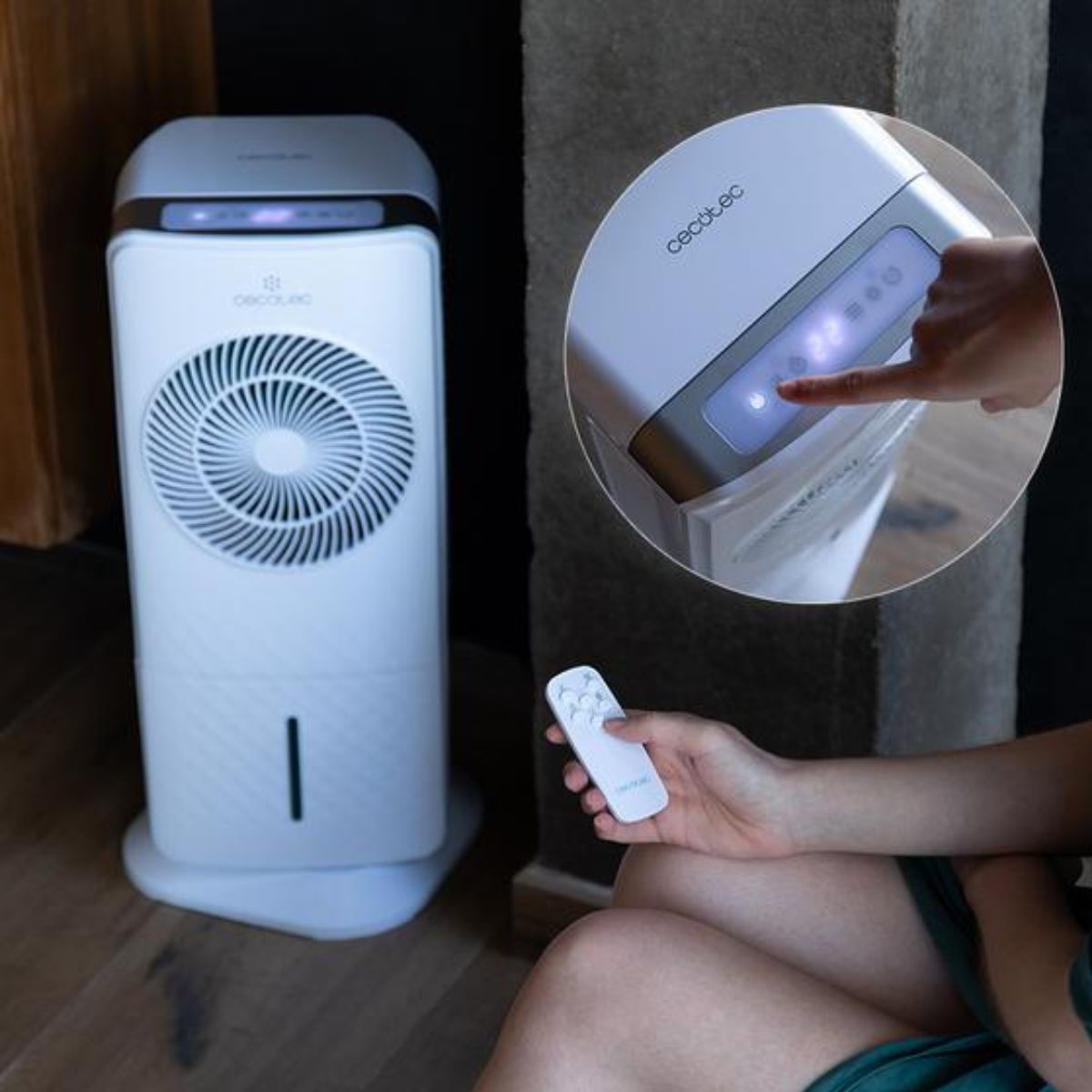 Climatizador-evaporativo-Cecotec-EnergySilence-3500-Cool-Compact-Smart-65W-35L-blanco--control