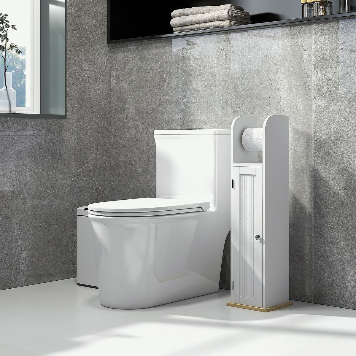 Armario auxiliar Turhe 3 compartimentos blanco 80x20x20 cm