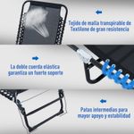 Tumbona Guadix Outsunny plegable respaldo ajustable negro 30x197x58 cm