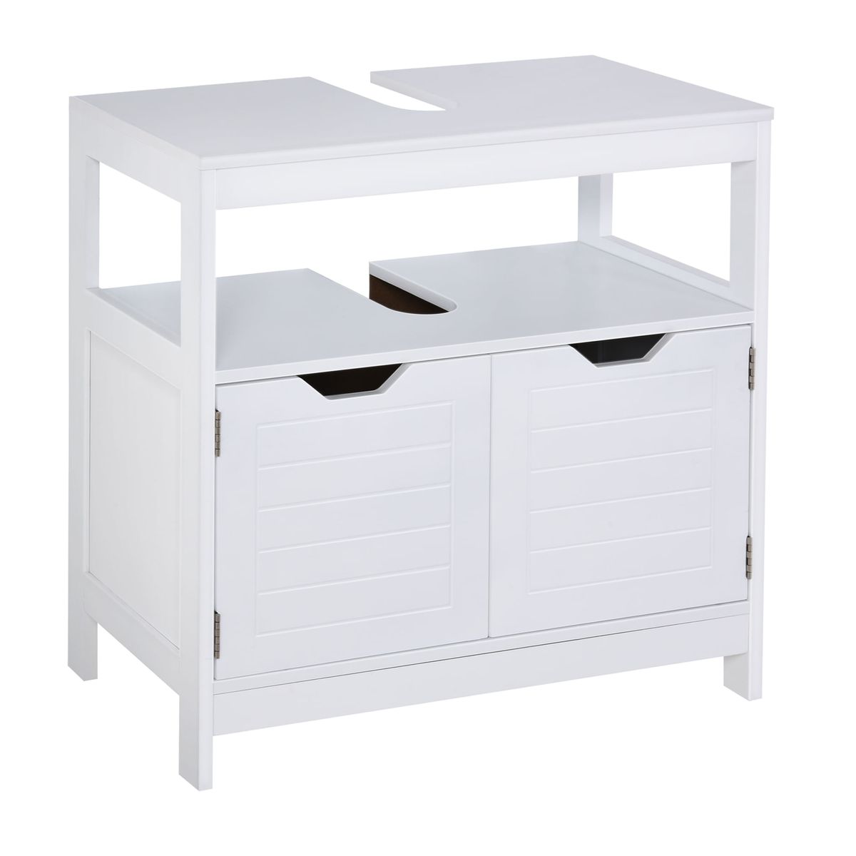 Armario para lavabo Glow Kleankin 2 armarios con estante blanco 60x60x30 cm