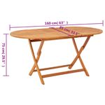 Mesa de jardín Mountain plegable madera de eucalipto 75x160x85 cm
