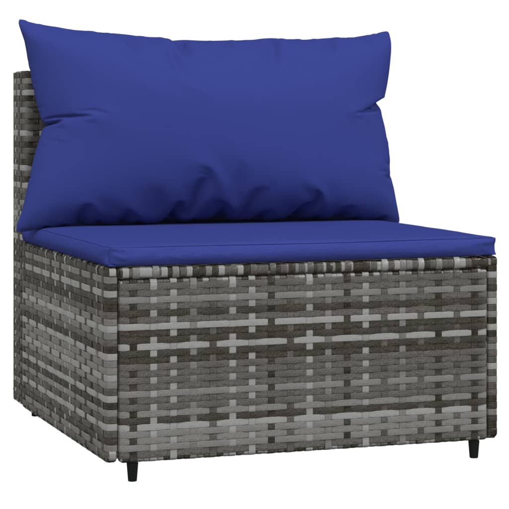 Conjunto de jardín Millor 3 piezas gris/azul 57,5x126x126 cm
