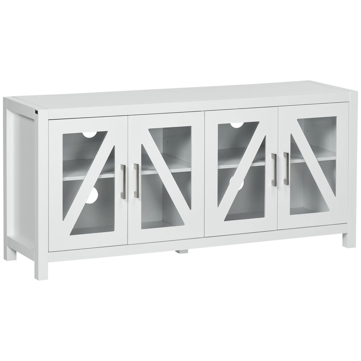 Mueble de TV Bank Homcom 4 puertas blanco 60x130x35 cm
