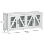 Mueble de TV Bank Homcom 4 puertas blanco 60x130x35 cm