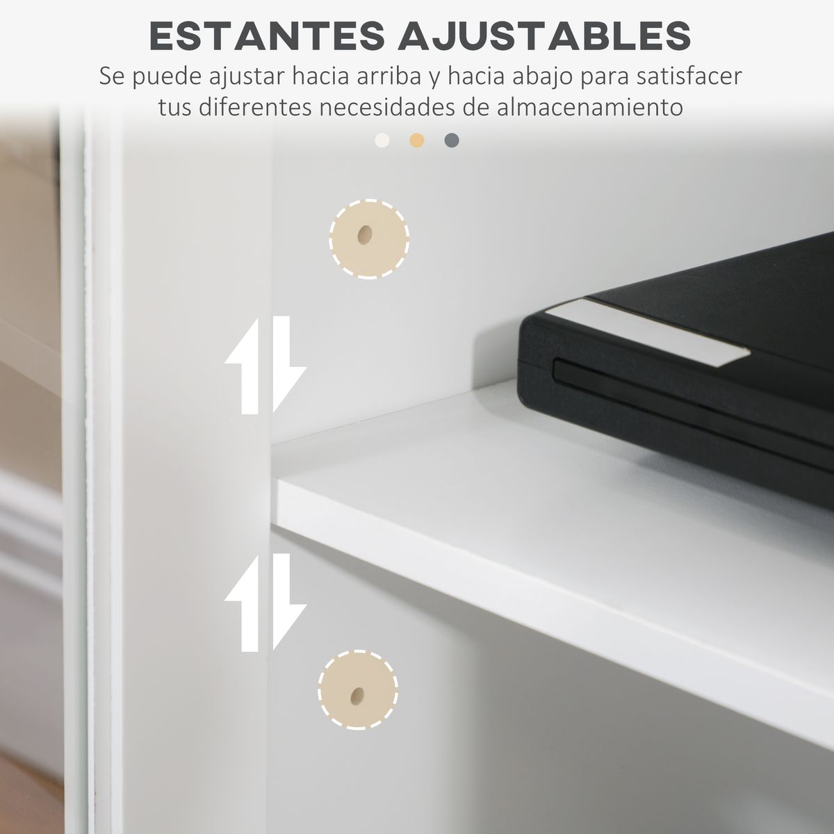 Mueble de TV Bank Homcom 4 puertas blanco 60x130x35 cm