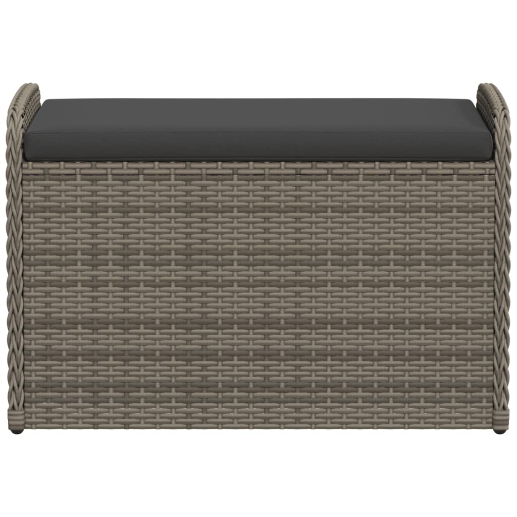 Banco de almacenaje Peth con cojín gris 52x80x51 cm