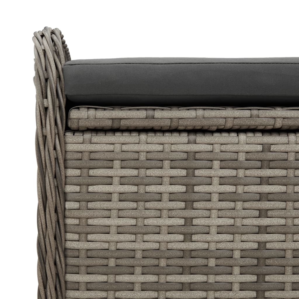 Banco de almacenaje Peth con cojín gris 52x80x51 cm
