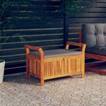 Banco de almacenaje Natur madera de acacia gris 60x91x50 cm