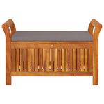 Banco de almacenaje Natur madera de acacia gris 60x91x50 cm