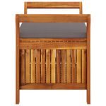 Banco de almacenaje Natur madera de acacia gris 60x91x50 cm