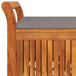 Banco de almacenaje Natur madera de acacia gris 60x91x50 cm