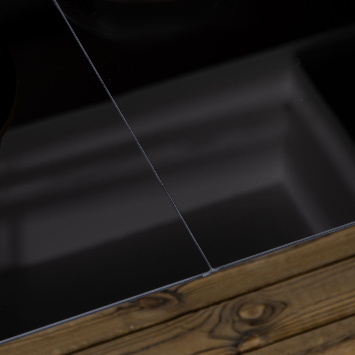 Mesa de jardín Tajo Outsunny 6 personas negro 74x150x90 cm