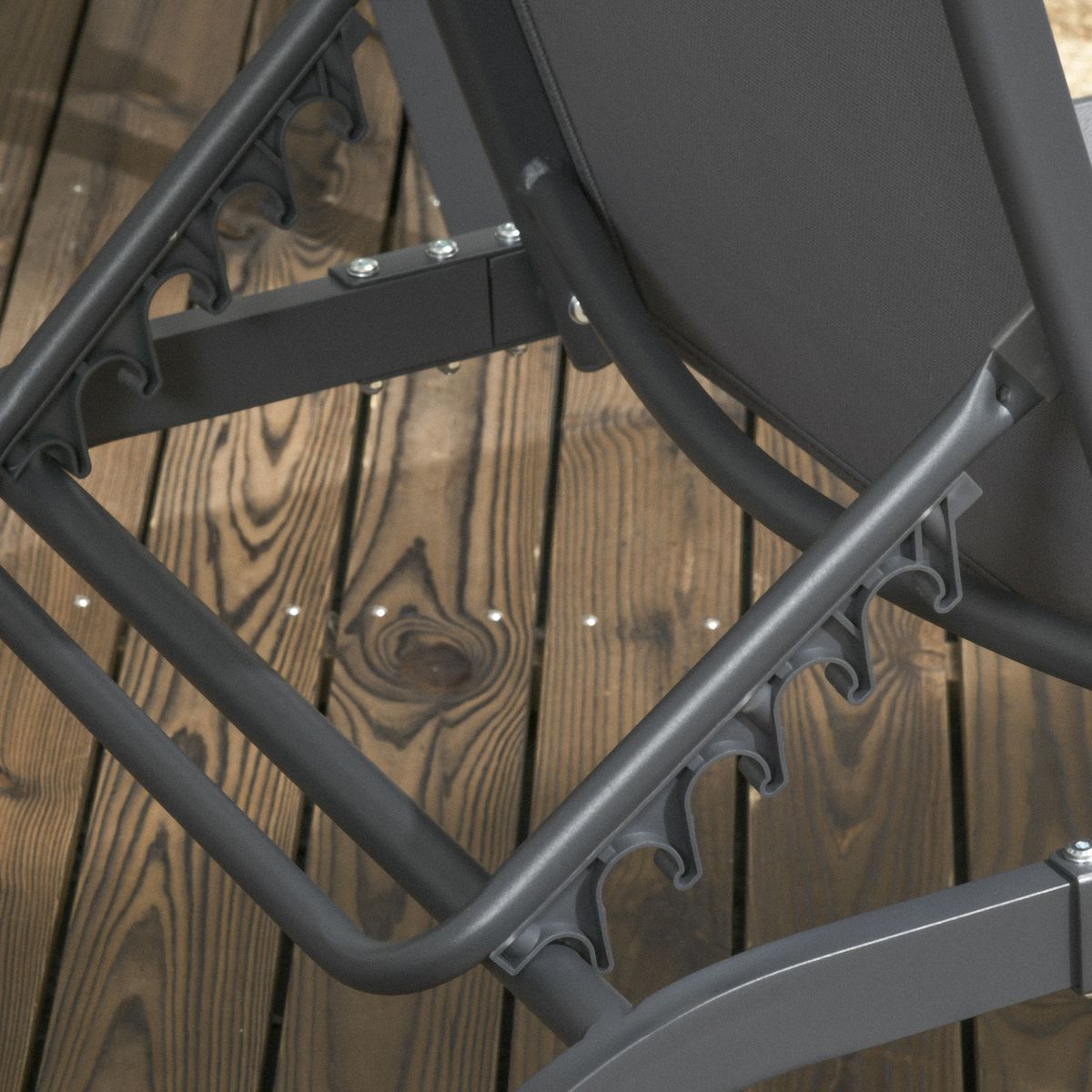 Pack de 2 tumbonas Lucas Outsunny reclinables con ruedas gris oscuro 102x165x66 cm