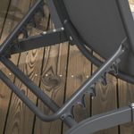 Pack de 2 tumbonas Lucas Outsunny reclinables con ruedas gris oscuro 102x165x66 cm