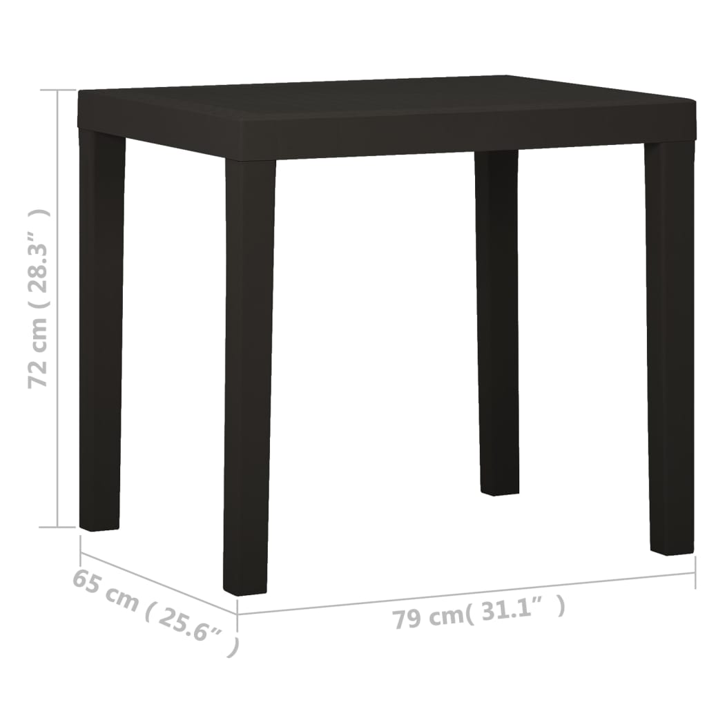 Mesa de jardín Porto gris 72x79x65 cm
