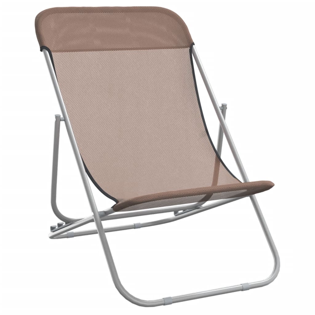 Pack de 2 sillas de exterior plegable ajustable 3 posiciones marrón 83x85x58 cm