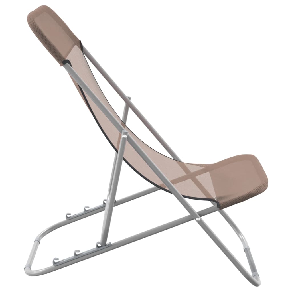 Pack de 2 sillas de exterior plegable ajustable 3 posiciones marrón 83x85x58 cm