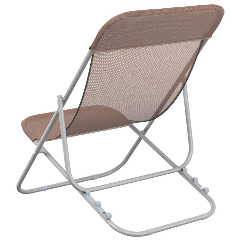 Pack de 2 sillas de exterior plegable ajustable 3 posiciones marrón 83x85x58 cm