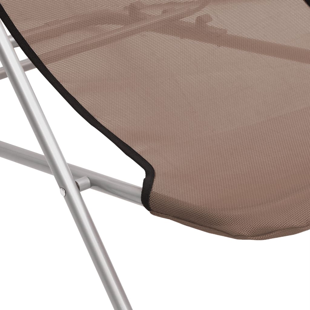 Pack de 2 sillas de exterior plegable ajustable 3 posiciones marrón 83x85x58 cm