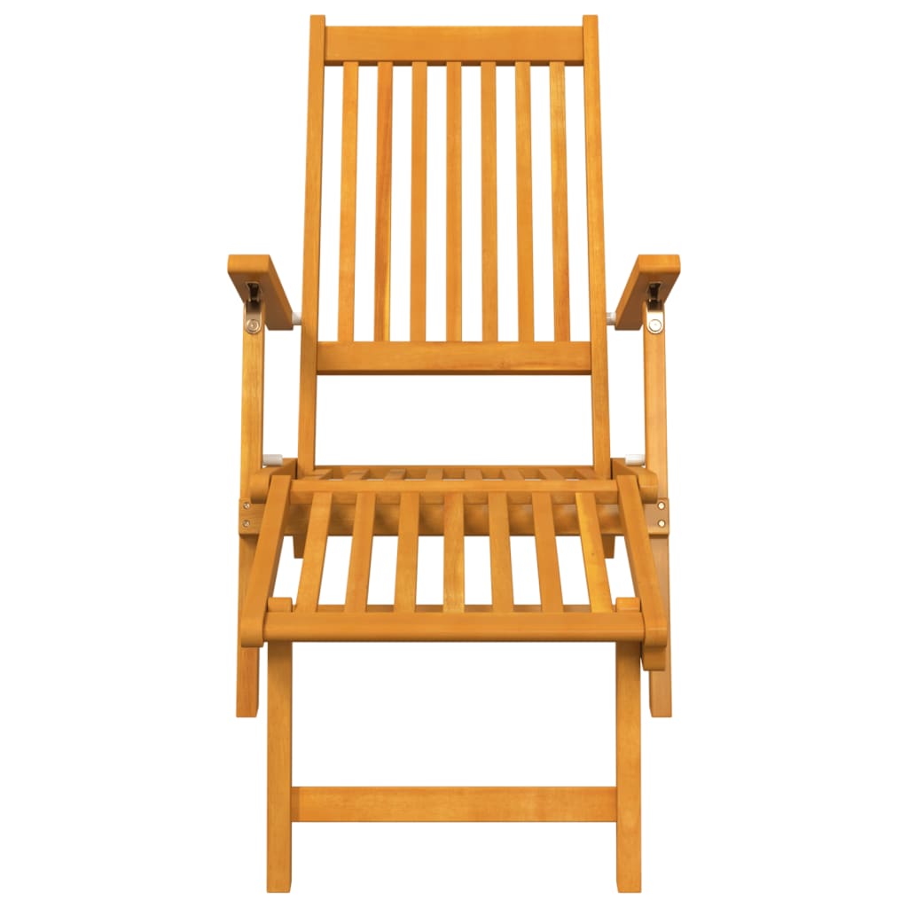 Pack de 2 tumbonas Paris con reposapiés madera acacia 72x168x55 cm