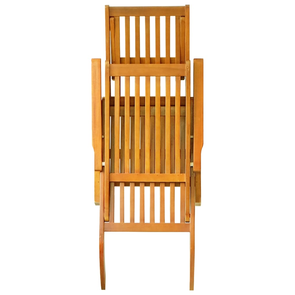 Pack de 2 tumbonas Paris con reposapiés madera acacia 72x168x55 cm