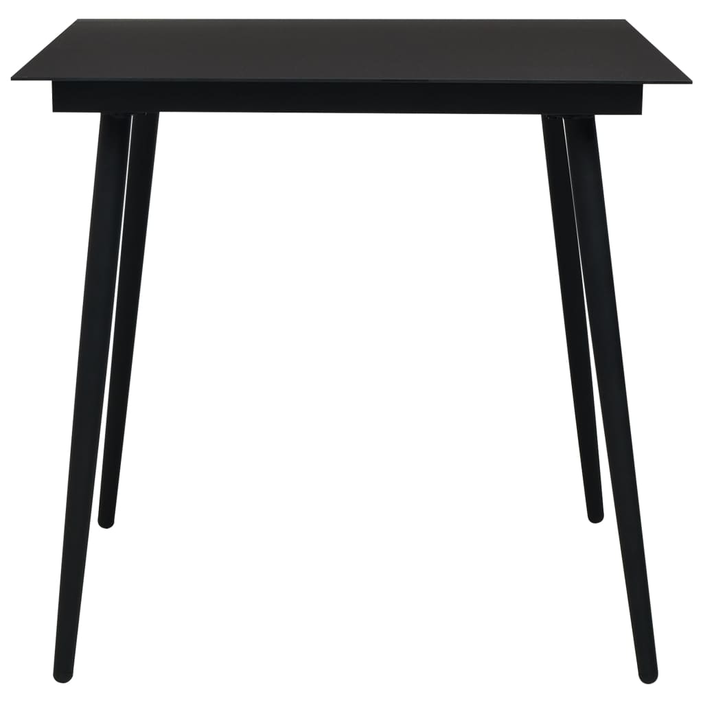 Mesa de jardín Tokyo acero y vidrio negro 74x80x80 cm