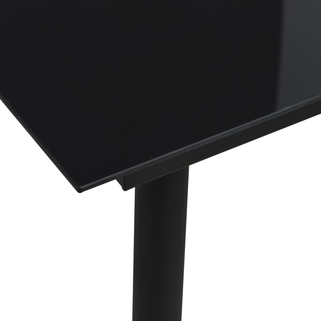 Mesa de jardín Tokyo acero y vidrio negro 74x80x80 cm