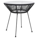 Mesa de jardín Tambor acero y vidrio negro Ø70 x 74 cm