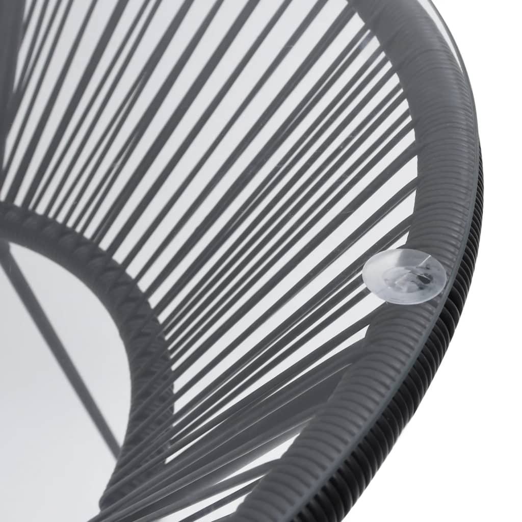 Mesa de jardín Tambor acero y vidrio negro Ø70 x 74 cm