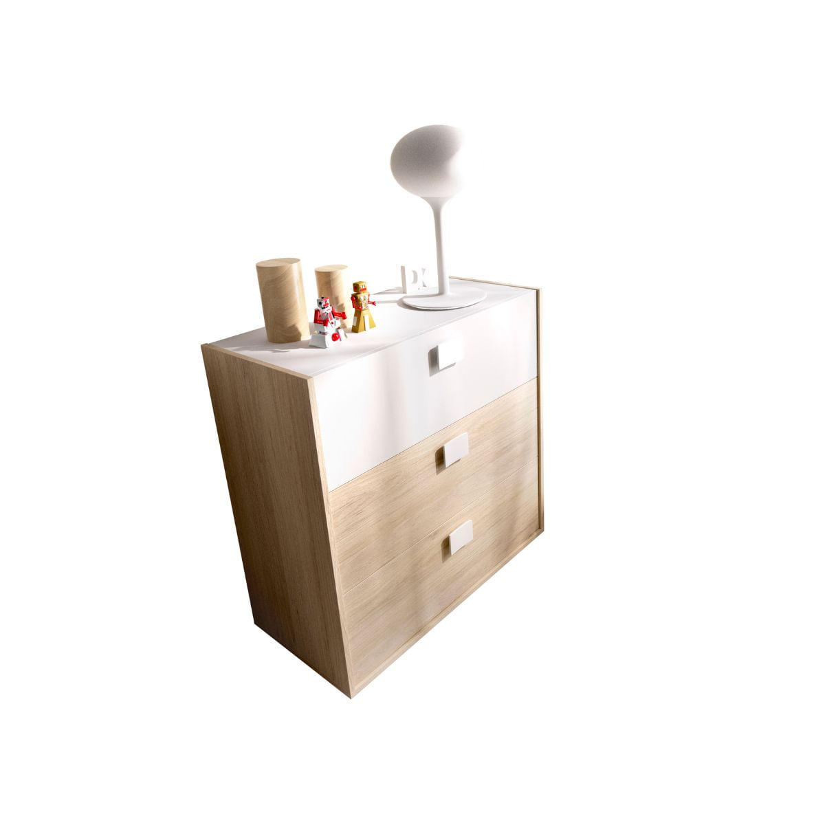 Conjunto-de-dormitorio-Dina-Pack-4-armario---comoda---mesita---cama-blanco-natural--comoda