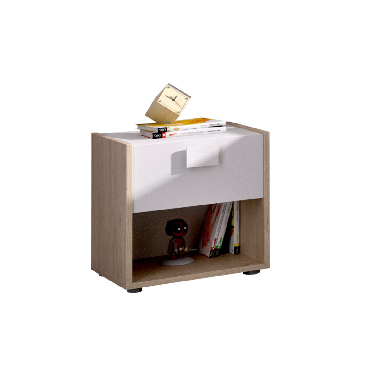 Conjunto-de-dormitorio-Dina-Pack-3-cama---comoda---mesita-blanco-natural-